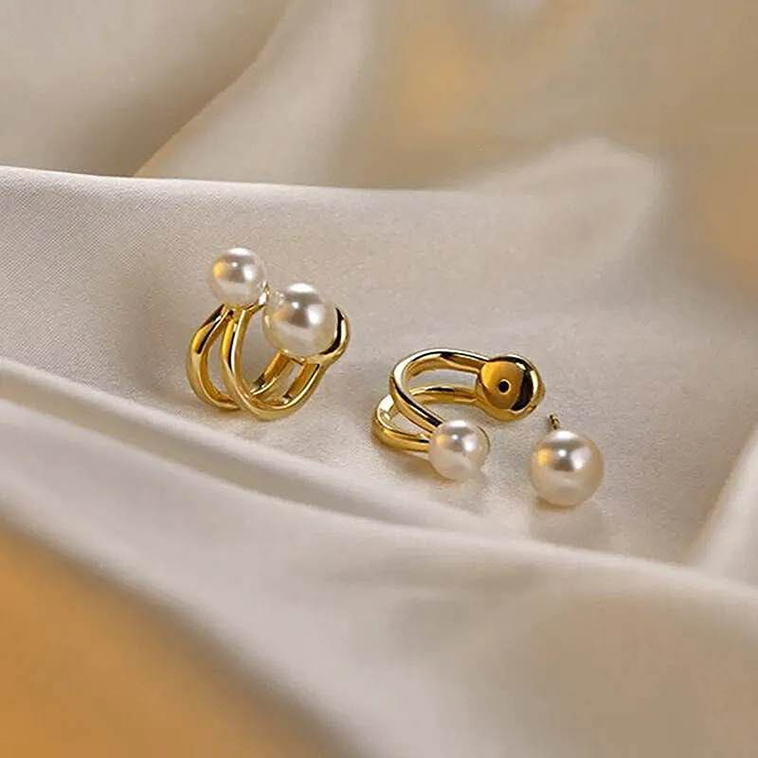 French Style Elegant Pearl Stud Earrings For Women Girls Fashion Jewelry