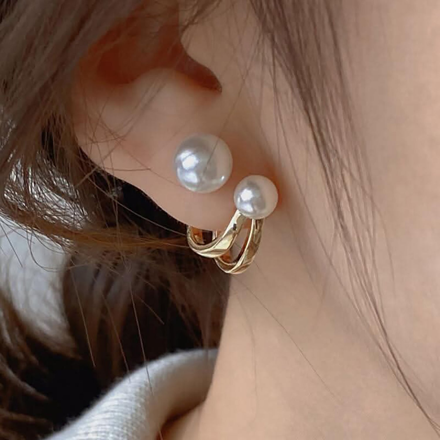 French Style Elegant Pearl Stud Earrings For Women Girls Fashion Jewelry