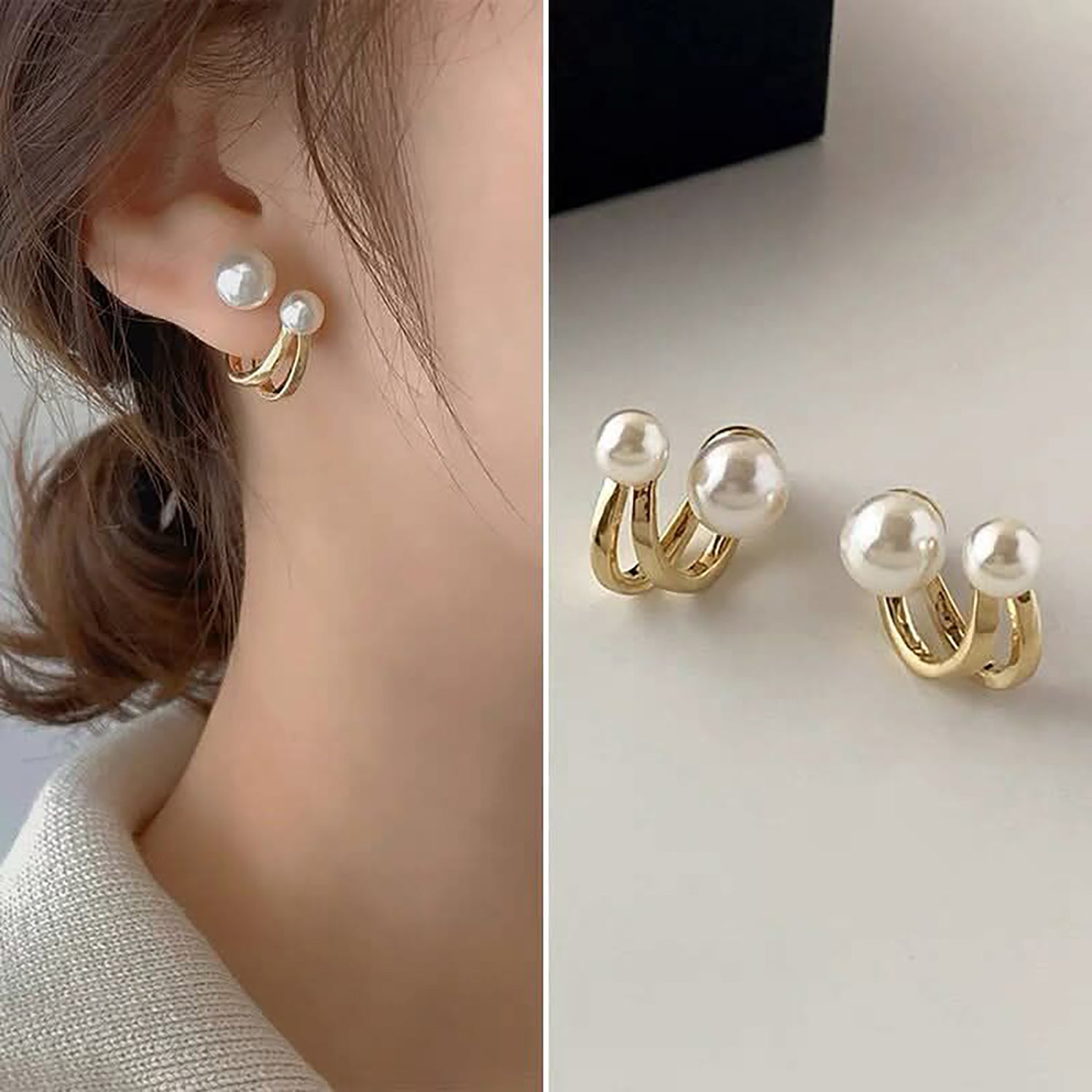 French Style Elegant Pearl Stud Earrings For Women Girls Fashion Jewelry